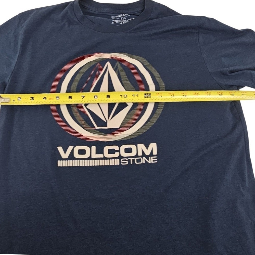 Volcom Stone Mens Medium Navy Blue Heather Graphic Tee Short Sleeve Skateboard - Picture 5 of 6